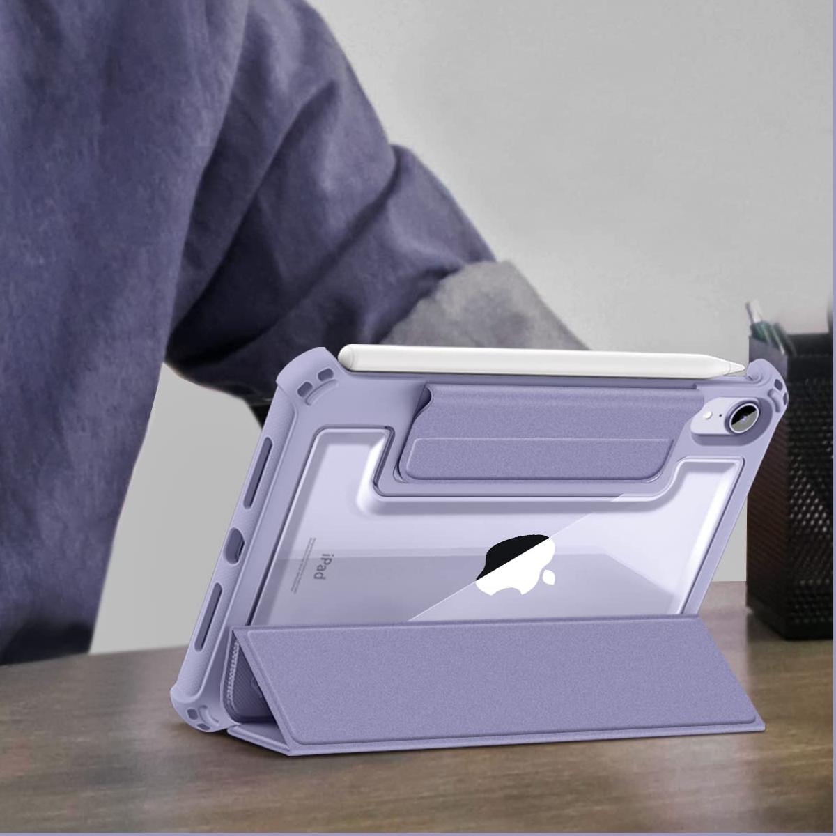 Fintie Hybrid Rugged Case for iPad Mini 7 (A17 Pro, 2024)/ Mini 6th Gen 8.3" - Military Drop-Tested Protective Cover w/Clear Back, Junk iPad case