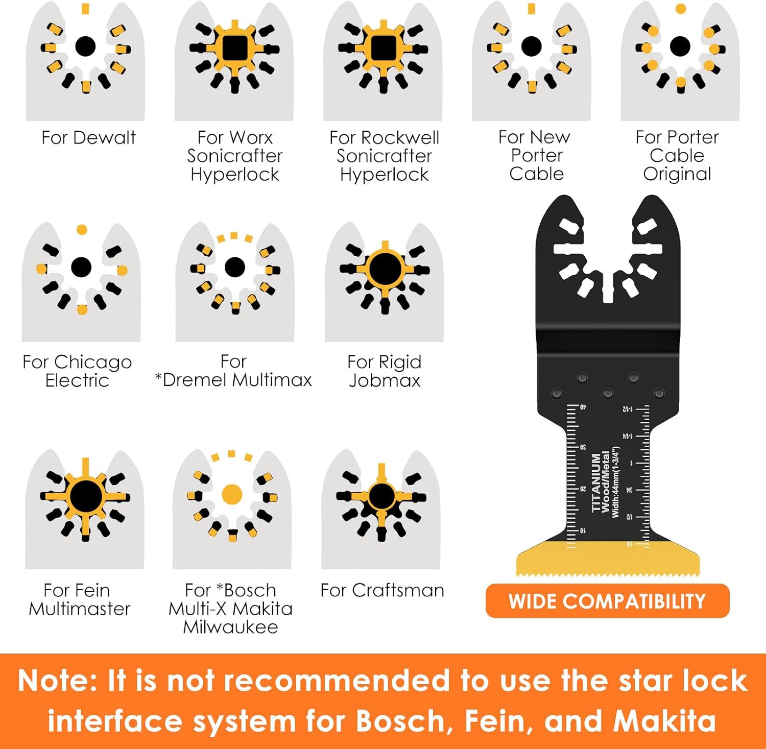 18 Pcs High Carbon Steel Universal Oscillating Saw Blades for Wood, Metal, Plastic & Nails Cutting - Fast Release High Carbon Steel Saw Blades Set