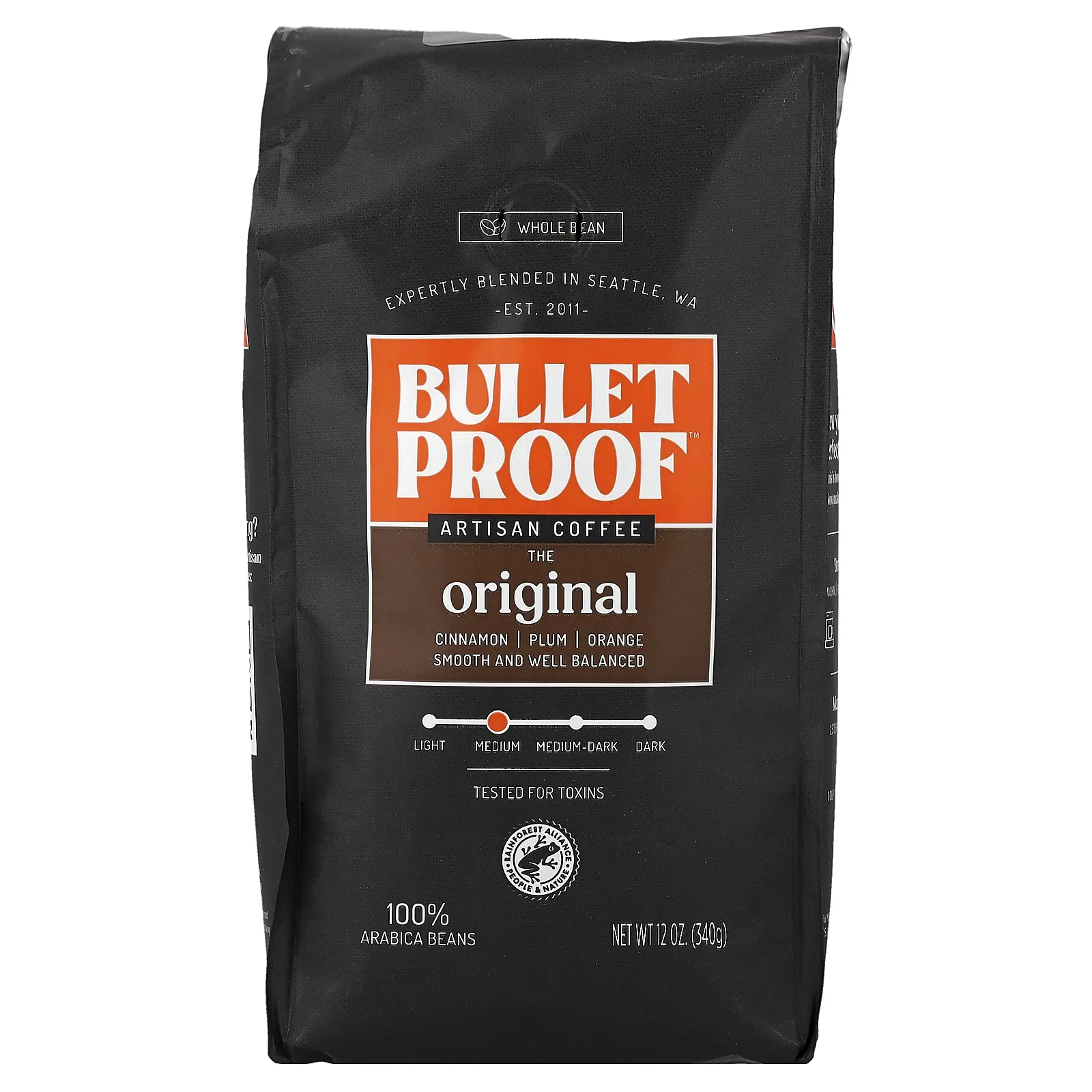 BulletProof Artisan Coffee, Whole Bean, Medium Roast, 12 oz (340 g) BulletProof Artisan Coffee, Whole Bean, Medium Roast, 12 oz (340 g)