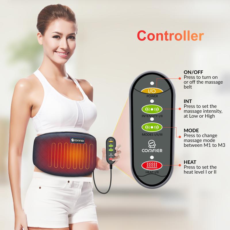 COMFIER Back Massager Heating Pad with Vibrating Massage 3 Modes 2 Intensities 2 Heat Levels for Home Office Relaxation Aid US Plug Gift for Mom Dad
