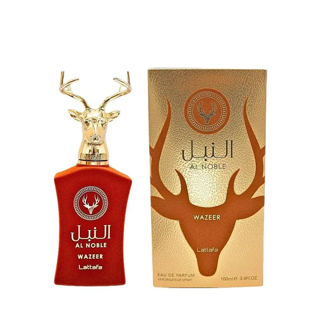 Lattafa Al Noble Wazeer Eau de Parfum Spray for Men, Elegant Oriental Scent with Spicy, Woody, and Amber Resin Notes, Long-Lasting Fragrance, 3.4 fl oz, Edp Spray, Elegant Scent, Adults, Eau De Parfum Spray Unisex Fragrance