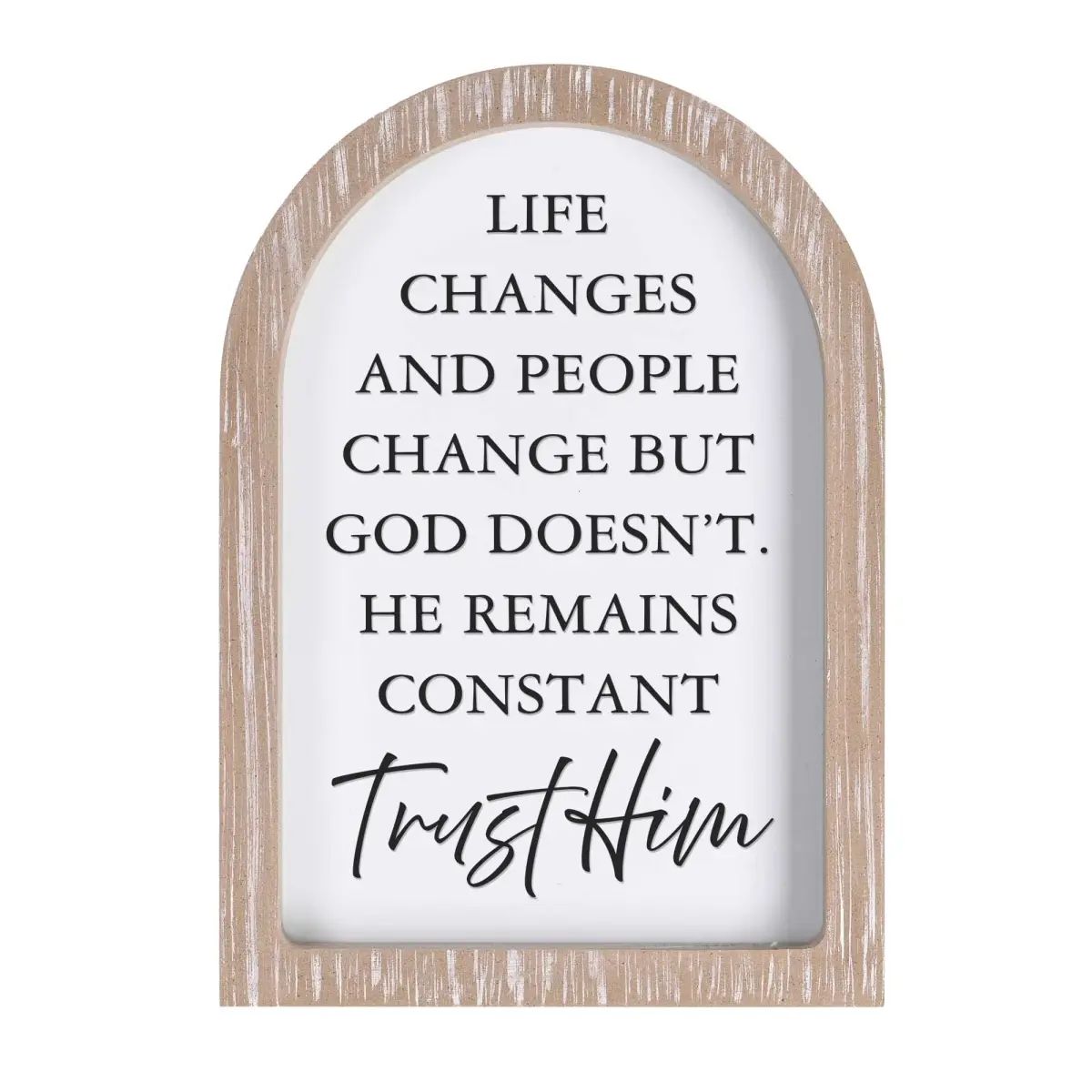9x13 in White 360-Degree Stand Framed Arch Photo Frame - Glass Front, Wall Hanger Included, Religious Quote Sign, Wall Hanging Decor, Room Art for Home Decor