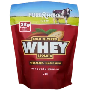 Whey Protein Isolate, Chocolate, 3 Ingredients, Cold Filtered, Healthcare Fitness 28g Protein Per Scoop | Pure Choice Farms