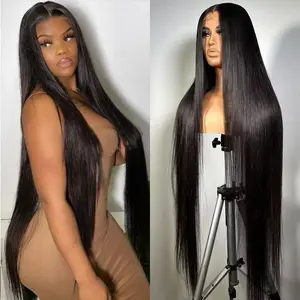 Bling Hair 13x6 Straight Lace Frontal Wig Brazilian 13x4 Lace Front Wig Human Hair 30 32Inch Bone Straight Transparent Lace Human Hair Wigs Brazilian Lace Wigs for Women On Sale 180 Density Natural Color