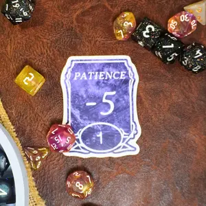 Patience -5 Sticker, Dungeons and Dragons, Decor Decorative