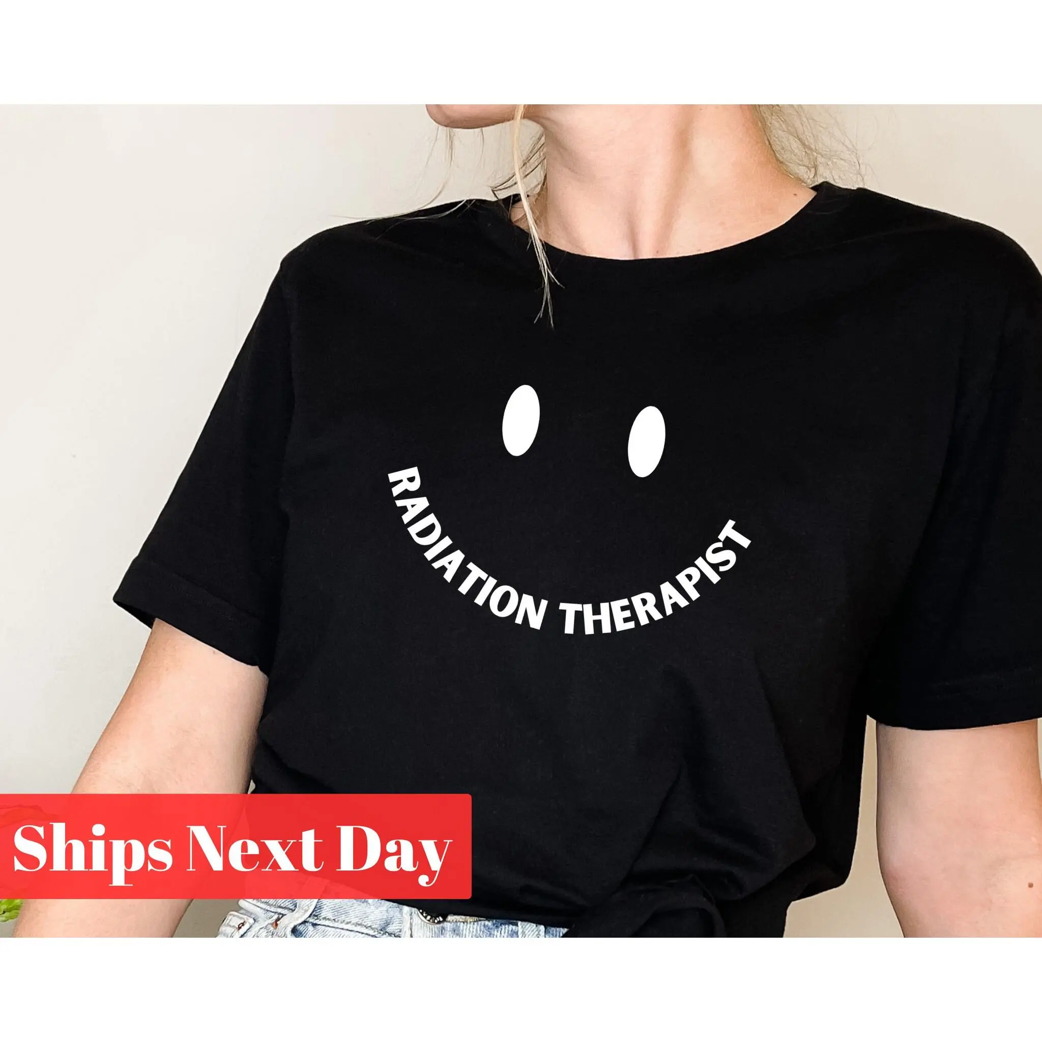 Radiation Therapist Shirt Smiley Therapist Graphic T-shirt Positivity Therapy Shirt Radiation Therapy Tee Radiotherapy Shirt Rt Rtx Xrt Shirt