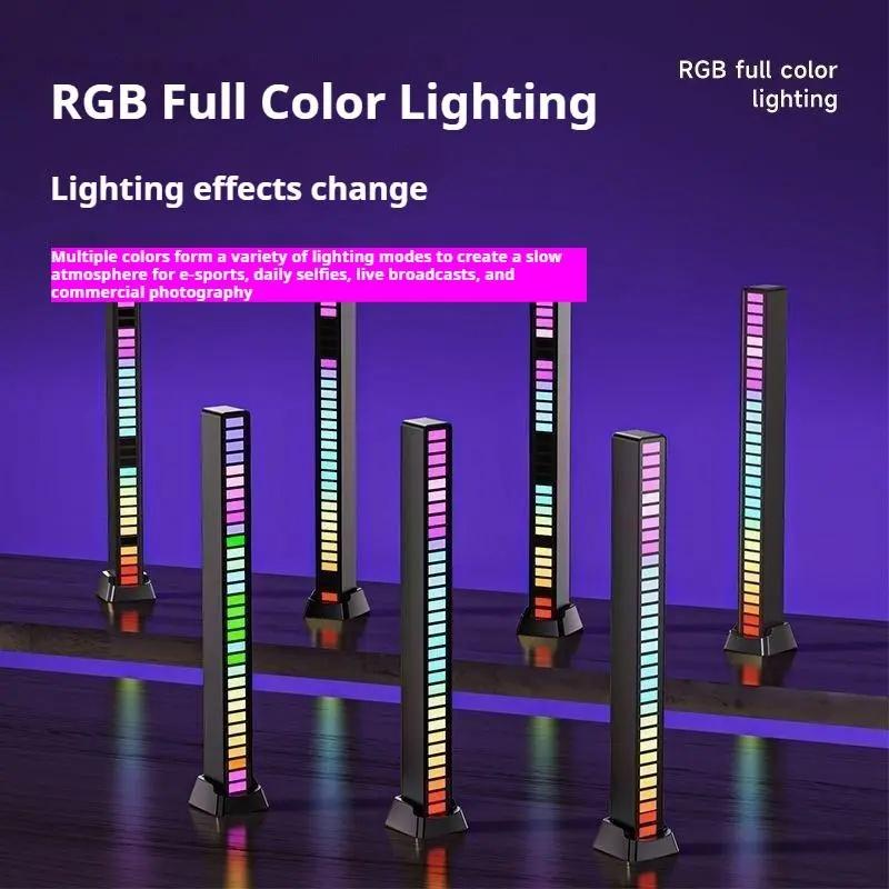 Joytutus RGB Sound-Activated LED Light Strip — Voice-Controlled Rhythmic Ambient Lighting, Ideal for Cars, Gaming Setups, Desktops, and Parties; Supports Smartphone Charging