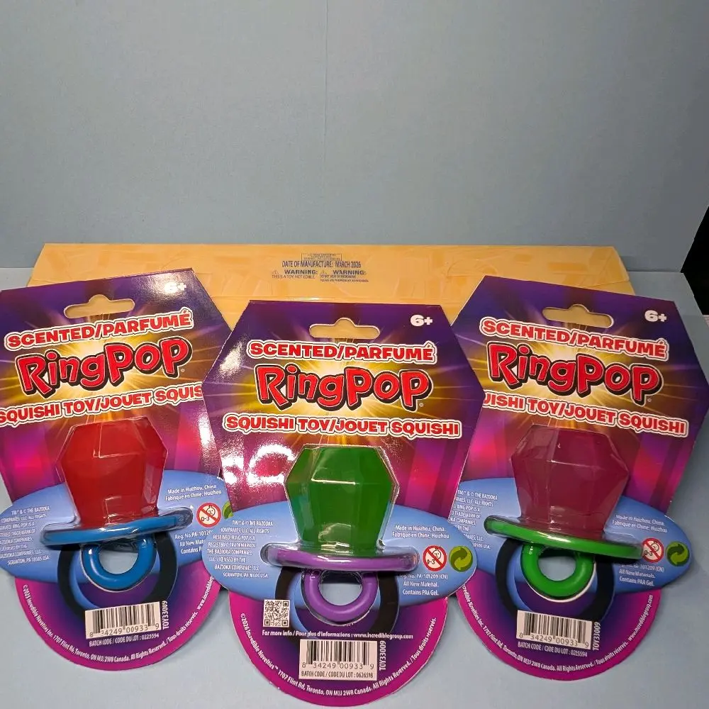 Incredible Play- Scented Ring Pop Squishi Toy. Fidget and Stress Relief for ages 6+. 3 options to choose from.