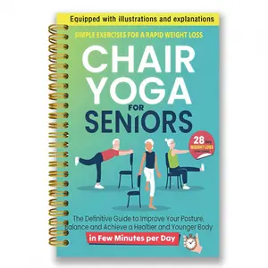 Chair Yoga for Seniors Manual | Gentle seated exercises to feel younger, tone muscles, and lose weight. Ideal for seniors and beginners. 5.5 x 8.3 inches, spiral-bound.