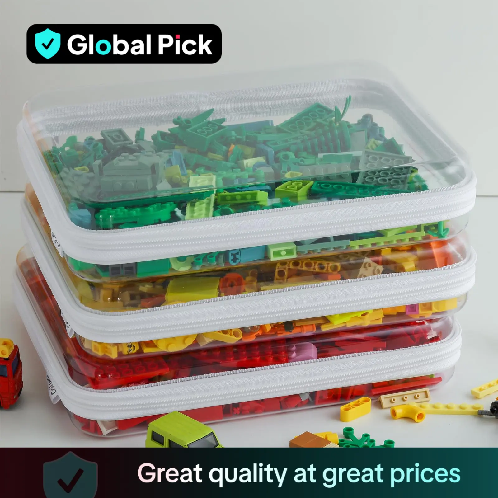 Clear Zipper Storage Box, 3 Counts Portable Waterproof Cosmetic Bag with Zipper, Travel Organizer, Cosmetic Bag, Toy Storage Bins