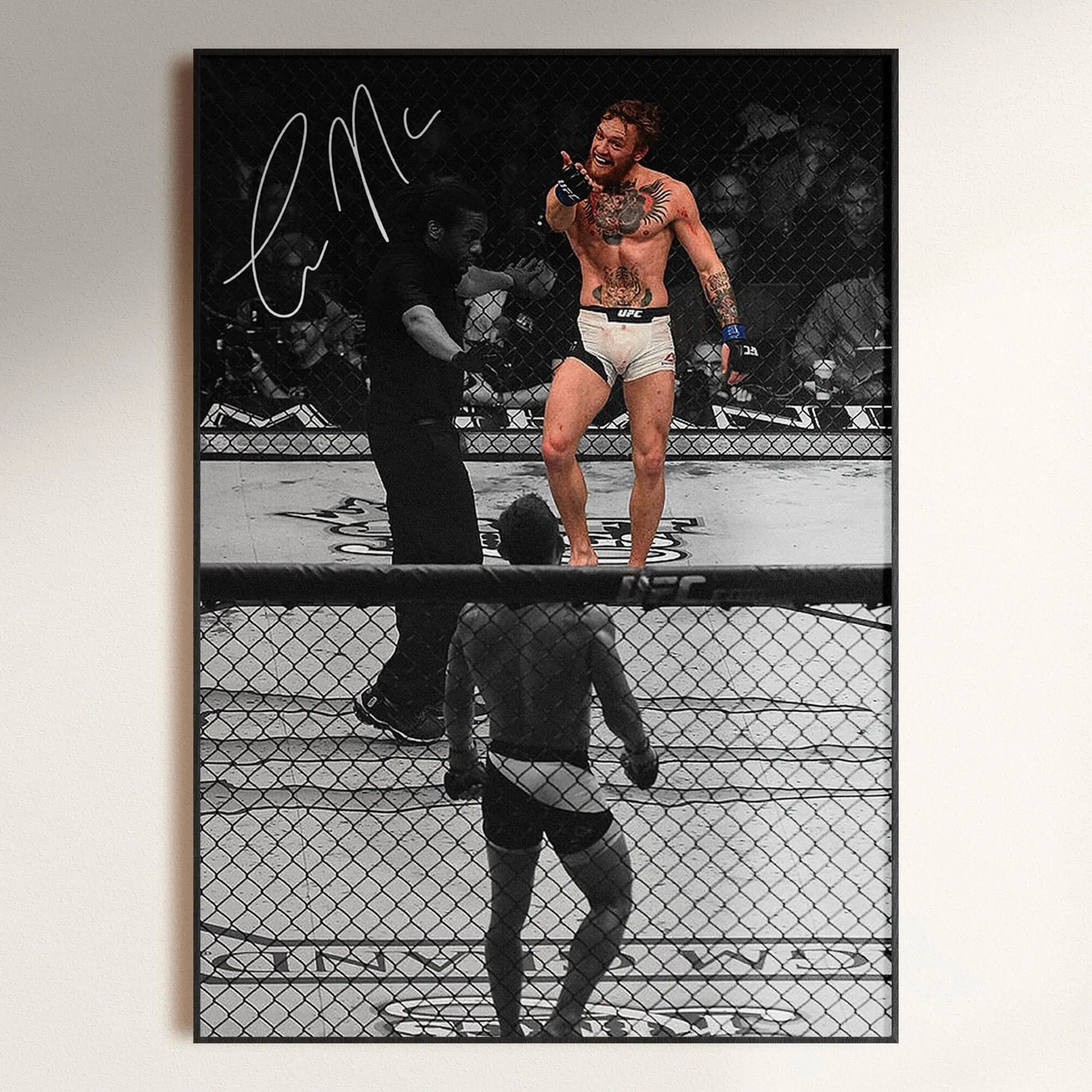 Conor Mcgregor Poster, Iconic Mcgregor vs Mendes Poster, Signed MMA Poster, MMA Fan Gift( Unframed - Print Only )