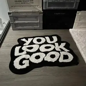 VIKAMA Irregular Letter Shape Soft Cashmere Area Rug