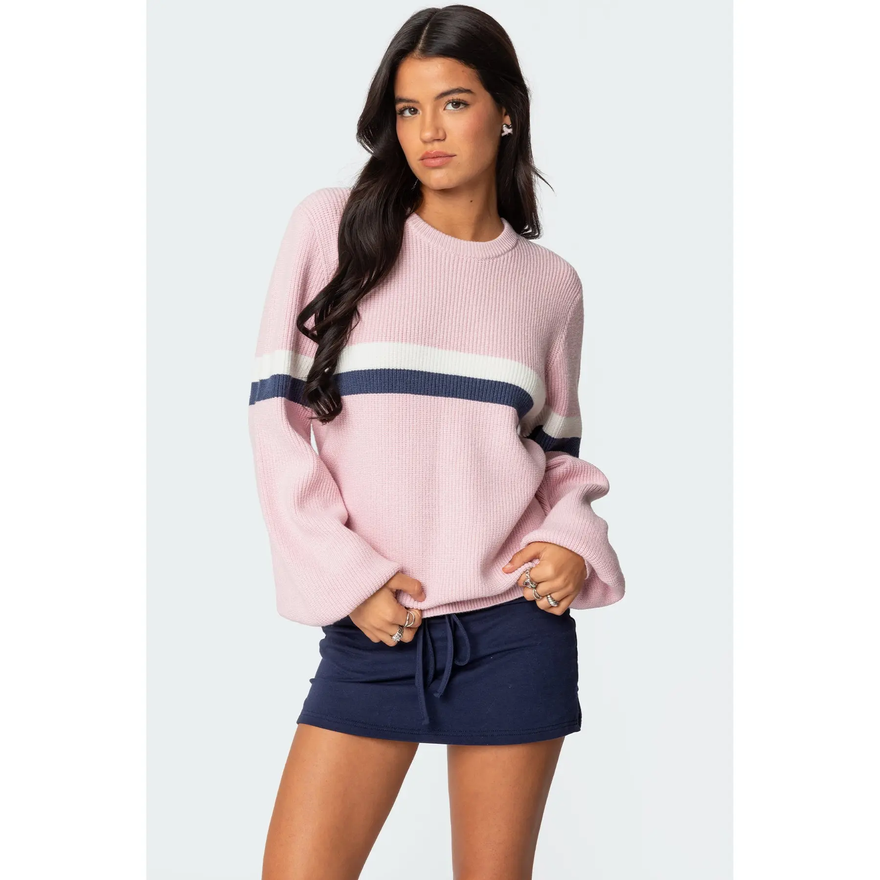 Nautical Striped Oversized Sweater Nautical Striped Oversized Sweater