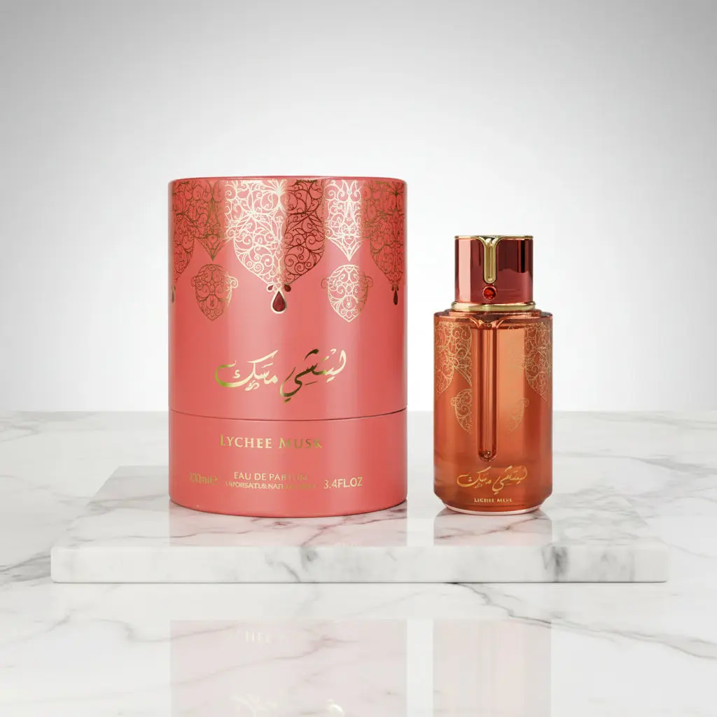 Arabiyat Lychee Musk Unisex Gourmand Eau de Parfum - 3.4 fl oz, Long-Lasting Floral Fruity Scent with Rose & Vanilla Notes for Adults, 2 – 3.9 Fl Oz Size Option, Ambery Cedarwood, Aromatic Scent, Edp Spray Perfume, Fruity Floral, Lychee Rose