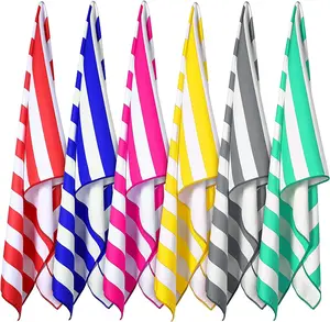 Extra Large Microfiber Cabana Beach Towel (70 in W x 36 in H).