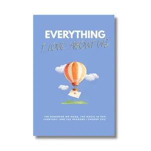 Personalized Couples Gift Book， "Everything I Love About Us" Fill-in-the-Blank Memory Journal, Meaningful Gift for Him & Her