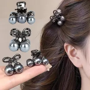 Small Hair Clips for Women,Cute Mini  Claw Clips, Cherry Claw Clip for Half Up Bun Short Hair Pins, Metal Springs Hair Accessories Barrettes Birthday Christmas  for Daughter Girl(4 Pcs)