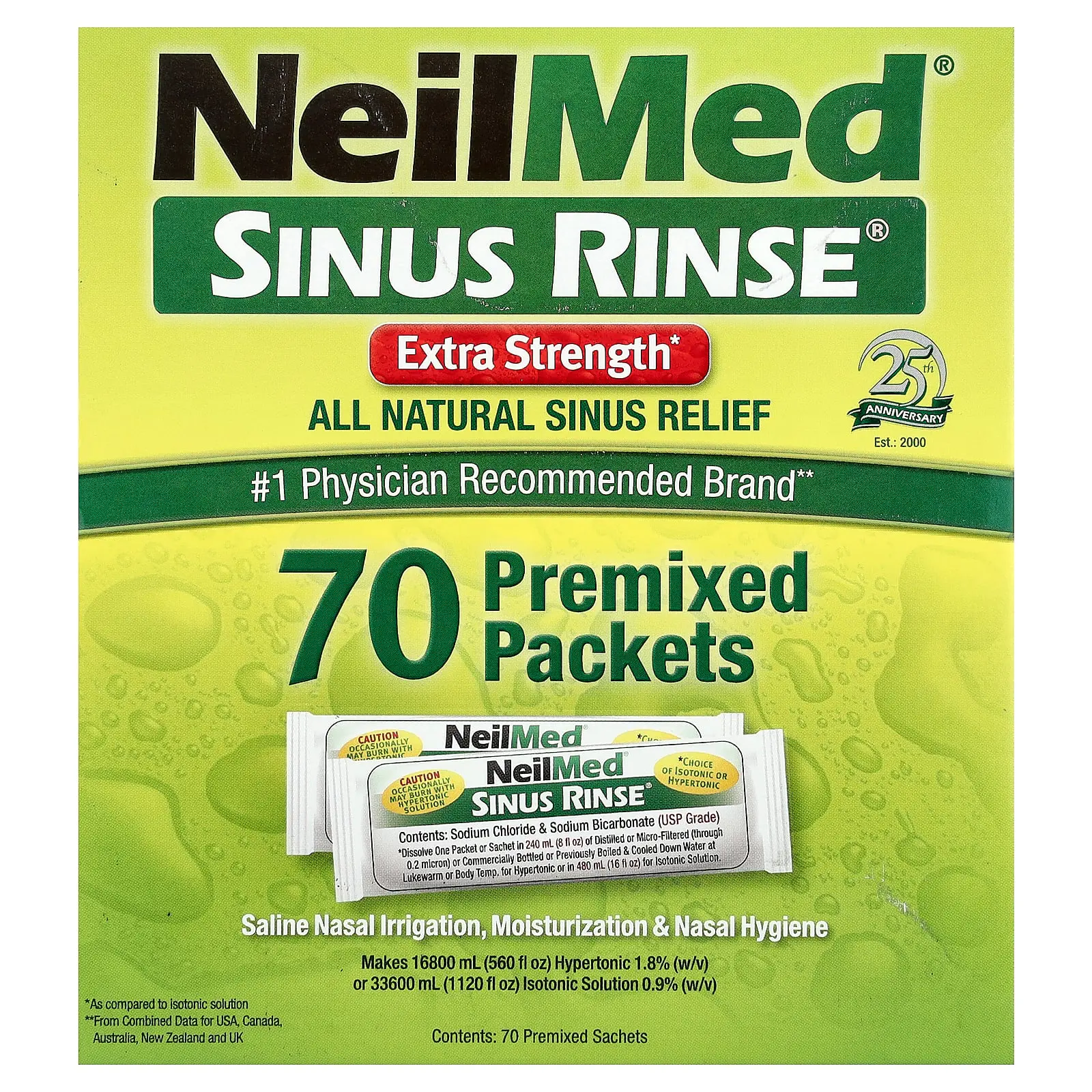NeilMed Sinus Rinse®, 70 Premixed Packets | HSA/FSA Eligible