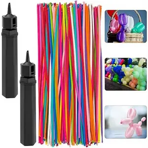 Latex Twisting Balloons, 260 N Balloons Kit for Balloon Animals with 2 Pumps, Professional Long Balloons to Make Animal for Birthday Party Clowns Wedding Decorations 100 Pcs