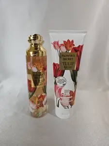 FLOWER'S SECRET TULIP NIGHT GIFT SET. MOISTURIZING LOTION 250 ML.(0.84) FRAGRANCE MIST. 250 ML. (0.84)