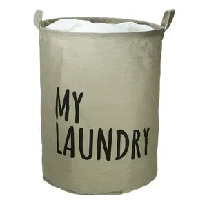 Unique Bargains Foldable Laundry Basket, Drawstring Closure Laundry Hamper with Handle, Tall Decorative Laundry Basket for Bedroom, Bathroom