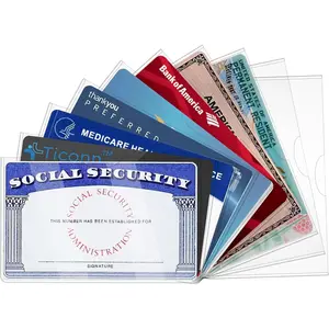 10 Pack  Card Protector   Credit Card Holder,24 Mil Soft Clear Card for  SSN Card Protector,ID/Debit/Credit Card Covers (10)