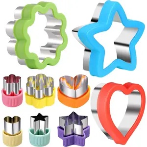 9 Pcs Cookie Cutters Set with Different Shapes Sizes Fruit Pastry Stamps Mold for Cake Pop Sandwich Grape Baking
