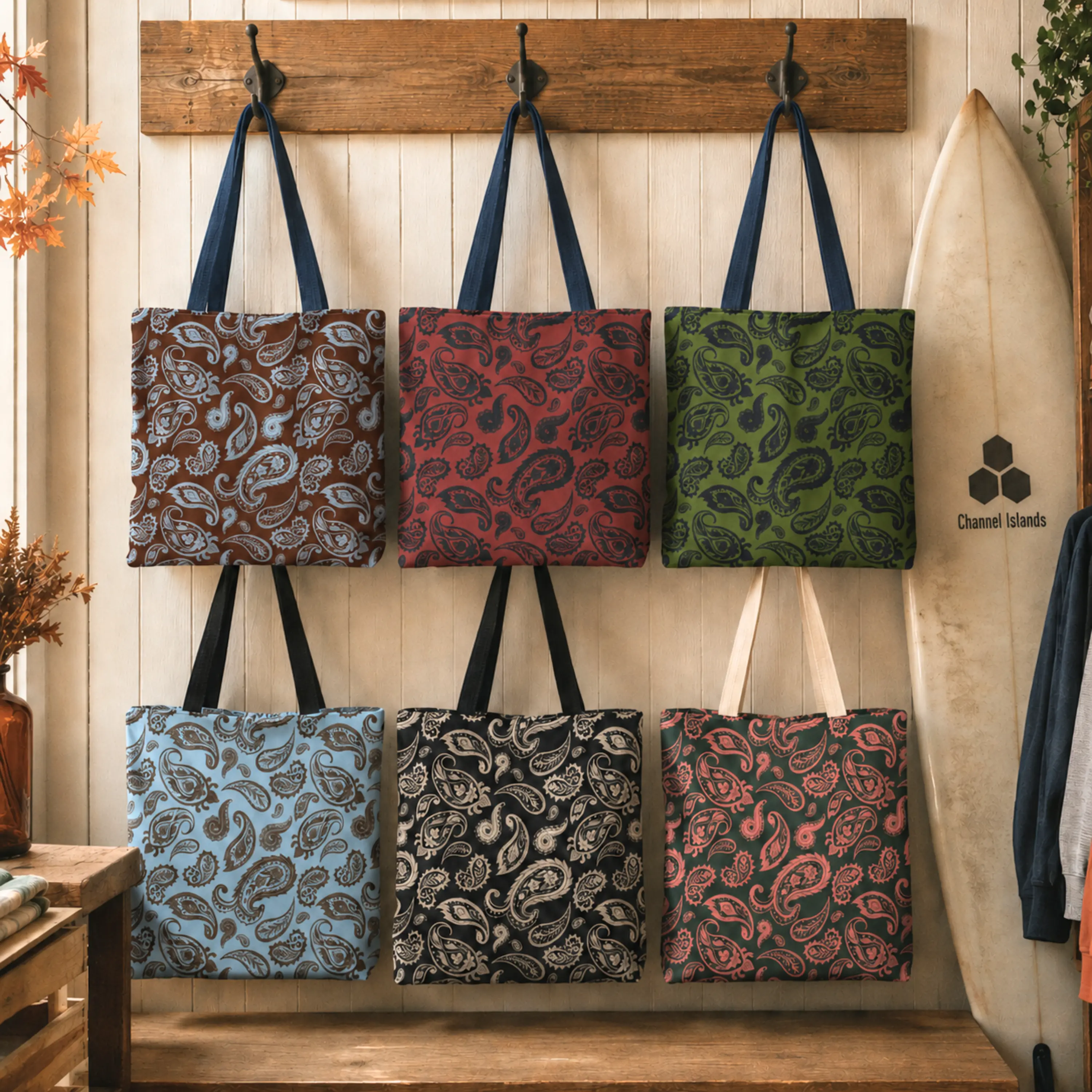 Paisley Tote Bag Vintage Bandana Print Shoulder Bag Western Style Fall Tote Farmers Market Bag Everyday Shopper Cowgirl Gift Autumn Accessory