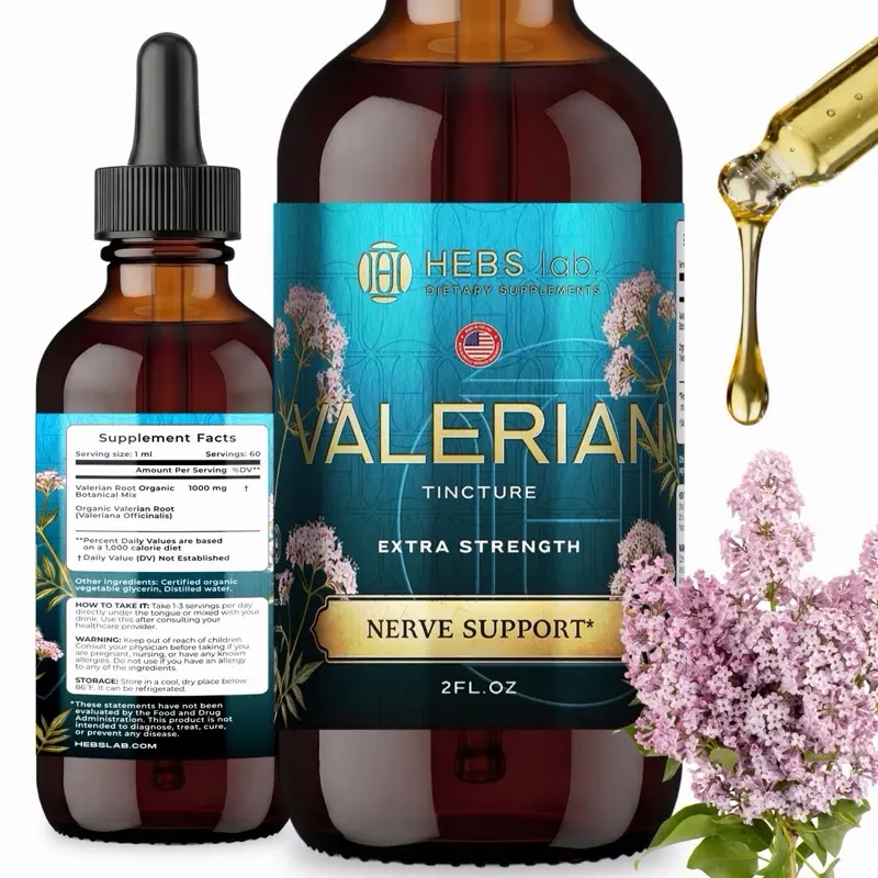 Valerian Root Extract Liquid Drops – Natural Sleep & Calm Support – Alcohol-Free, Non-GMO, Made in USA