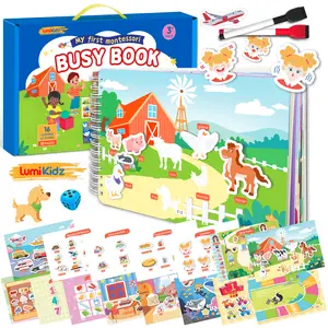 Preassembled Montessori Busy Book for Toddlers Ages 3-5 | Preschool Learning Activities Binder with Autism Sensory Toys | Homeschool & Travel Toys | Gifts for 3 4 5 6 Year Old Boys & Girls