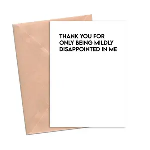 Funny Mother's Day Card Thanks for Only Being Mildly Disappointed in Me Funny Card for Mom Dad