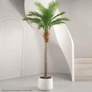 7ft 8ft 9ft Artificial Phoenix Palm Tree Outdoor Indoor Decor Fake Plant Adjustable Leaves Large Artificial Sago Palm Tree Suitable for Home Office Living Room Courtyard Outdoor Terrace Poolside