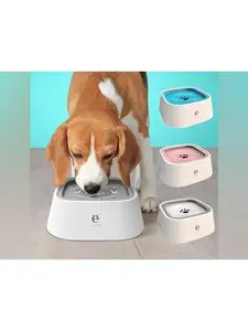 Dog Drinking Water Bowl Floating Non-Wetting Mouth Dispenser, Waterproof with Water Overflow and Adjustable Floating Plate, Large Capacity for Pets