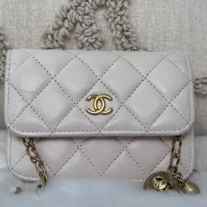Pre-owned CHANEL WWL Pearl Crush Flap Clutch with Chain Quilted Lambskin Mini