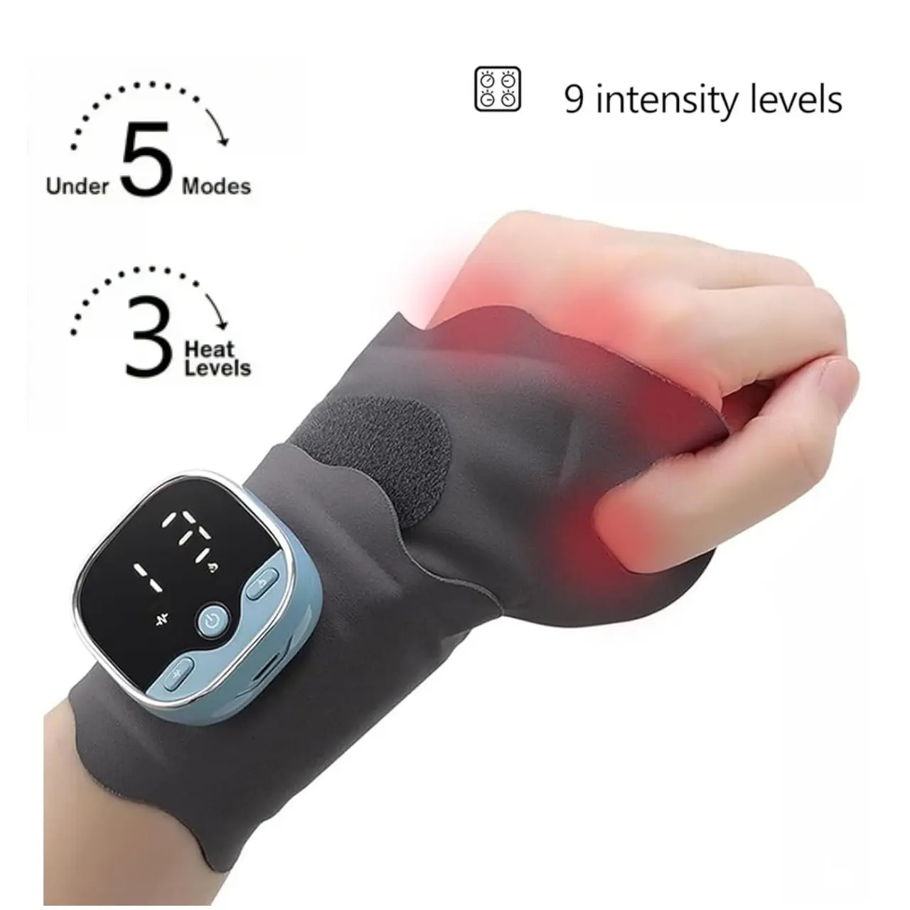 Nectarbellis Cordless Heated Hand Massager for Pain Relief, Rechargeable Vibration Therapy for Arthritis, Carpal Tunnel & Wrist Pain with 5 Modes & 9 Levels, Battery Powered Gift