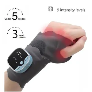 Nectarbellis Cordless Heated Vibration Hand Massager for Pain Relief - Wrist Heating Wrap 20-Minute Timer 5 Modes 9 Levels, Portable Rechargeable Therapy for Arthritis Carpal Tunnel Mouse Hand Relaxation, Gift for Parents Women Men Seniors Home Office Use