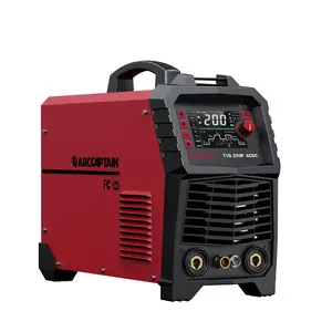 ARCCAPTAIN TIG Welder AC/DC 200Amp with Pulse, Aluminum TIG Welder 110V/220V TIG Welder with Square/Triangular Wave/Stick/MMA/Spot MultiProcess Welding Machine