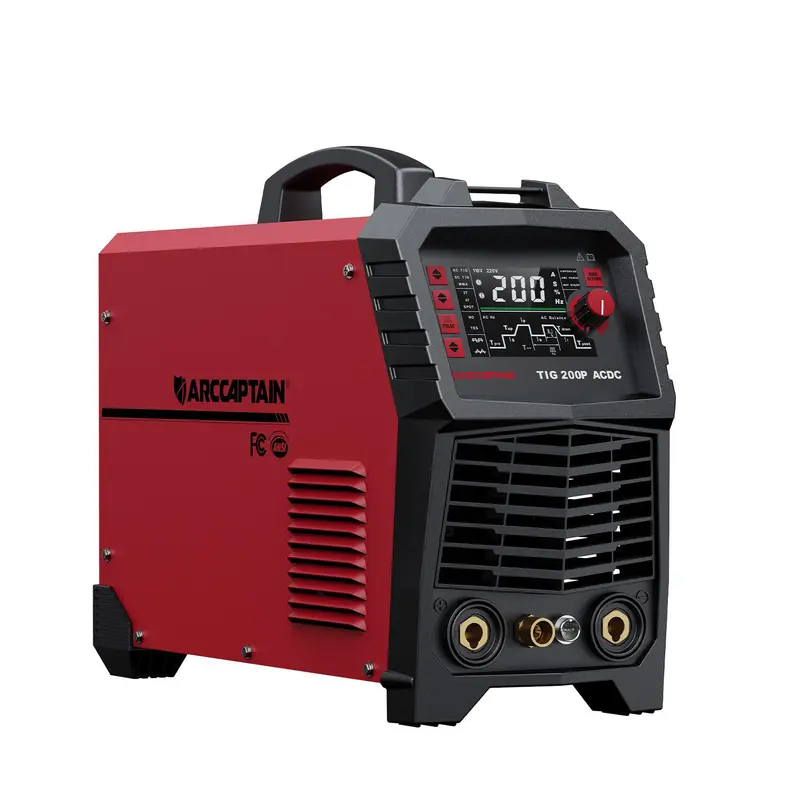 ARCCAPTAIN TIG Welder AC/DC 200Amp with Pulse, Aluminum TIG Welder 110V/220V TIG Welder with Square/Triangular Wave/Stick/MMA/Spot MultiProcess Welding Machine