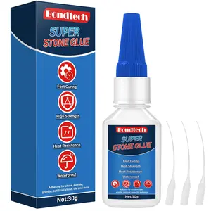 30g Clear Instant Waterproof Stone Glue with Anti-Clog Cap, Strong Clear Adhesive for Marble Granite Artificial Stone Tile DIY 1 Pack