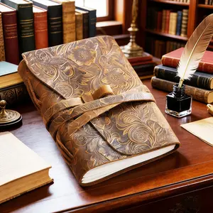 Leather Journal Notebook - Genuine Leather Journals for Writing 240 Pages 6x8 Inches Vintage Journal For Man and Women Gifts For Man Artist,Travel Journal,Brown