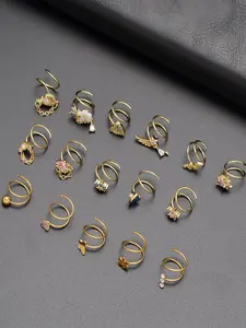 16 Pcs Double Nose Ring Hoop For Single Piercing Stainless Steel Dangle Spiral Nose Rings Snake Flower Butterfly Planet Angel Wings Heart Ball Twist Earring Hoops Body Piercing Jewelry For Women