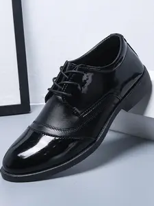 Men's Spring & Fall Breathable Business Shoes, Pointed Toe Comfortable Durable Formal Shoes, Perfect for Suits and Pants