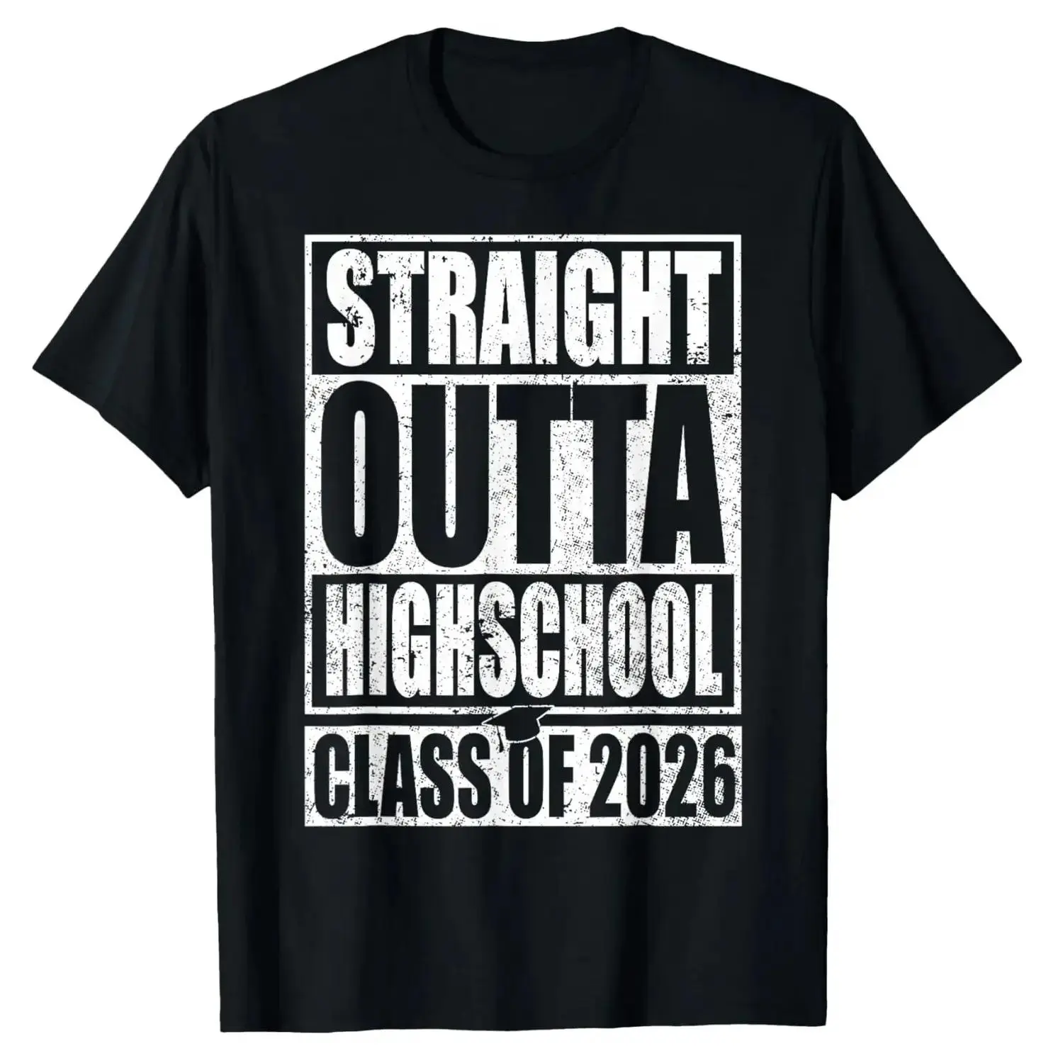 Straight Outta High School Class of 2026 Senior T-Shirt Graduation Gift for Him Her 2026 New Summer Casual Tee Menswear Top Man Tshirt Streetwear Tropical Crewneck Shortsleeve Operator