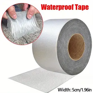 1Roll Premium Aluminum Foil Waterproof Adhesive Tape - High Temperature Resistance For Wall, Pool, Roof Crack & Duct Repair Sealing