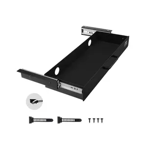fathersdaygift VEVOR 22 Wide Under Desk Drawer Slide Out, Under Desk Mounted Pull-out Drawer Attachment, Hidden Desktop Storage Organizer, Under Table Pencil Drawer for office Home Sit Stand Workstation, 25x9x3 in