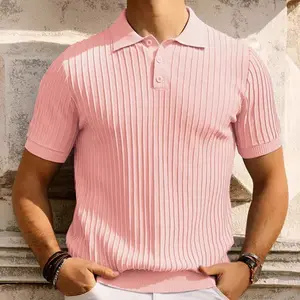 Summer's new candy-colored knitwear: Men's casual Polo shirt