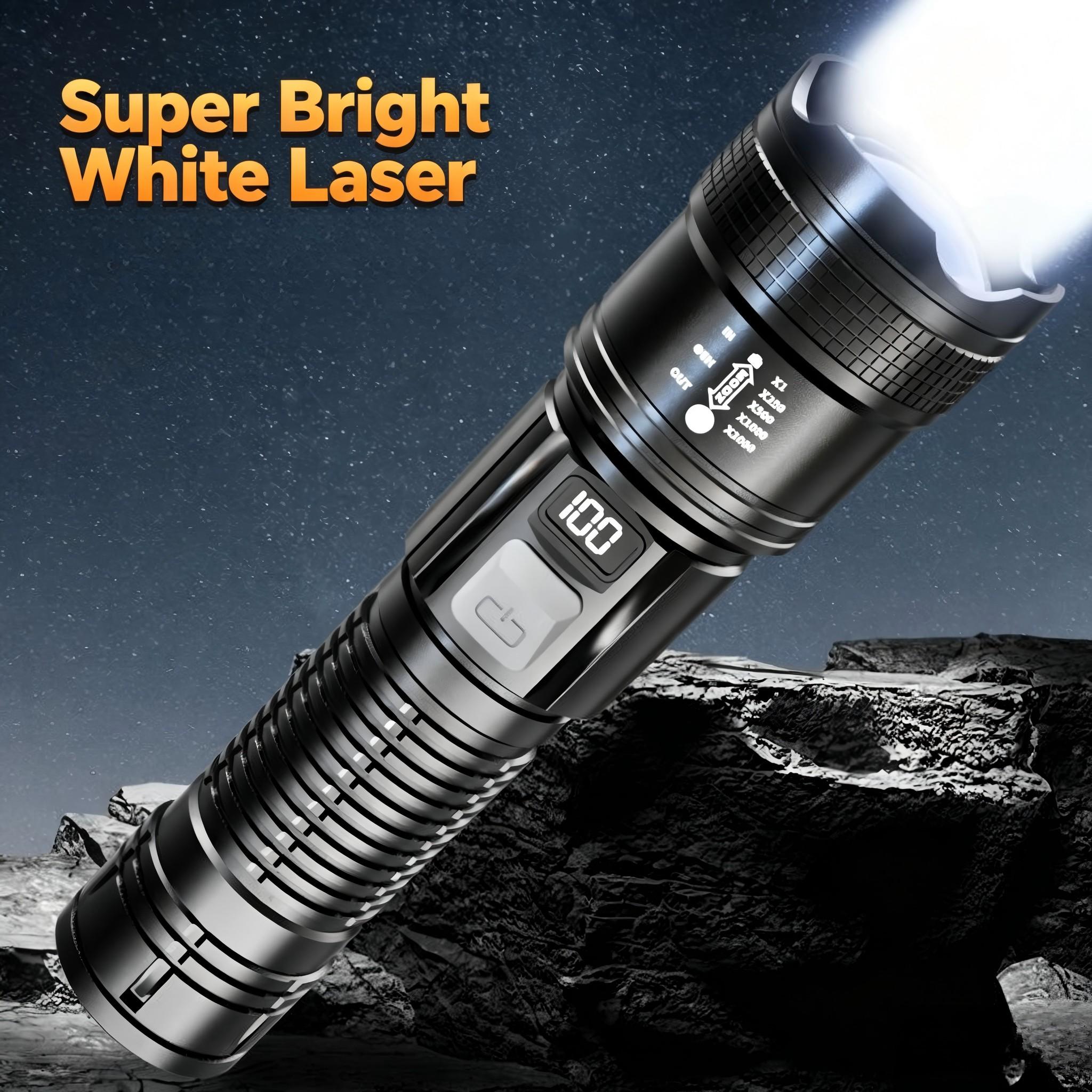 Flashlight, Rechargeable LED Flashlight with Adjustable Focus, Long Range Beam for Camping Emergency Hiking Outdoor