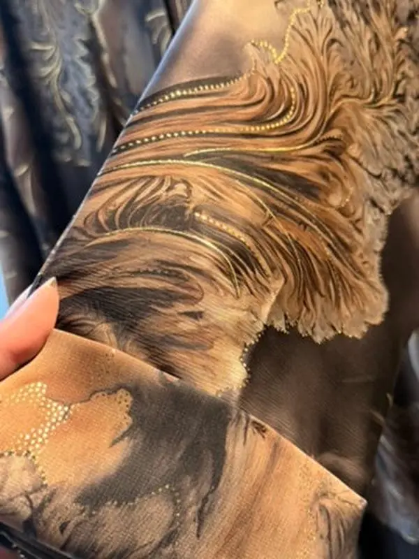 Bronze Marble Abaya | Size 58 | W/ Scarf