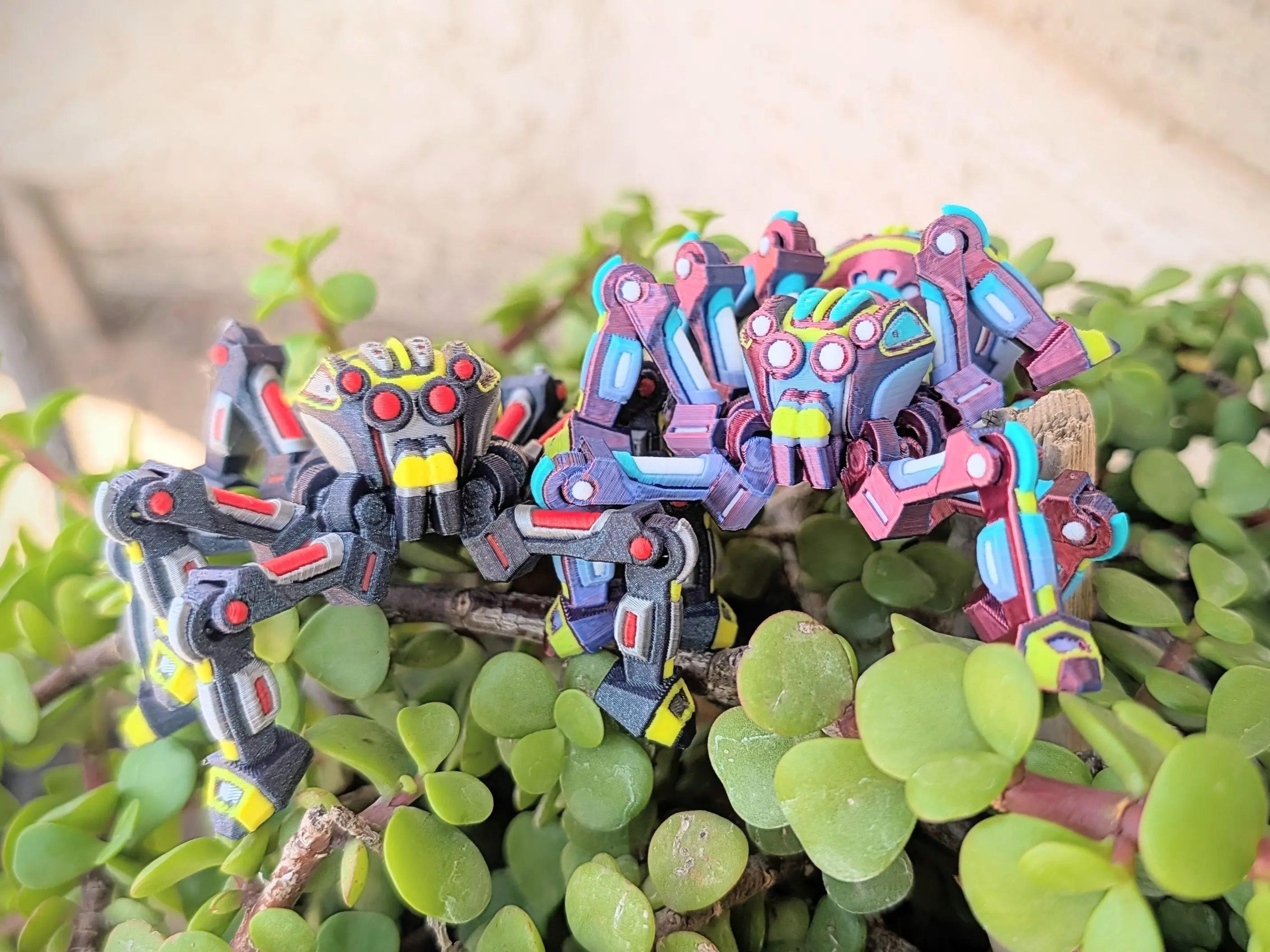 Fully Articulated 3D Printed Cyborg Spider - Cyberpunk Desk Fidget