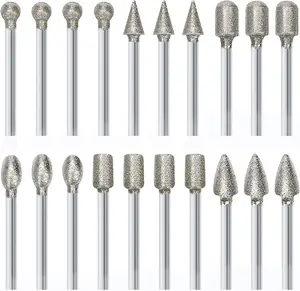 Sanding Bits for Dremel Rotary Tool, 20Pcs Grinding Stone Sanding Drill Bits with 1/8" Shank, 6 Shape Aluminium Oxide Sanding Accessories Meet More Needs to Metal Rust Removal/Smoothing/Sharpening